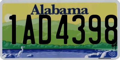 AL license plate 1AD4398