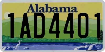 AL license plate 1AD4401