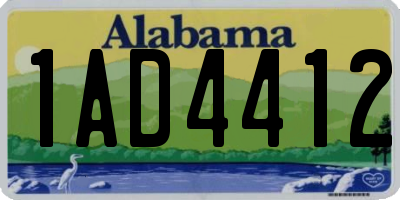 AL license plate 1AD4412