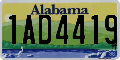 AL license plate 1AD4419
