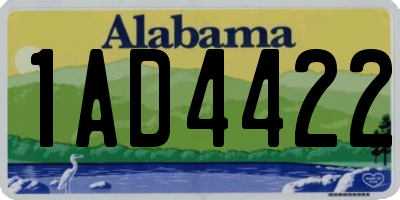 AL license plate 1AD4422