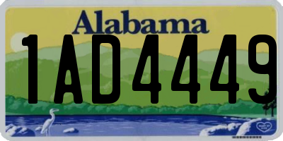 AL license plate 1AD4449