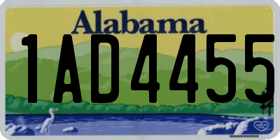 AL license plate 1AD4455