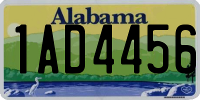 AL license plate 1AD4456