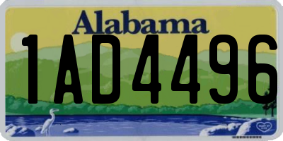 AL license plate 1AD4496