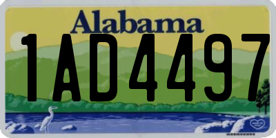 AL license plate 1AD4497