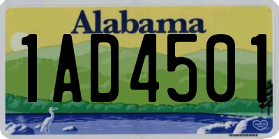 AL license plate 1AD4501