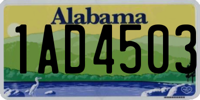 AL license plate 1AD4503
