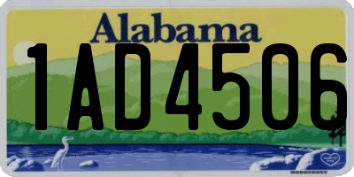 AL license plate 1AD4506