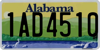 AL license plate 1AD4510