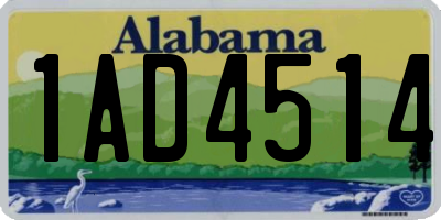 AL license plate 1AD4514