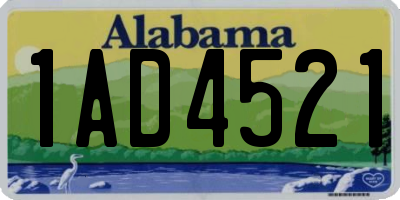 AL license plate 1AD4521