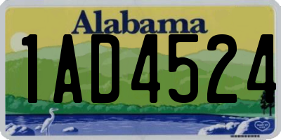 AL license plate 1AD4524