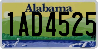 AL license plate 1AD4525