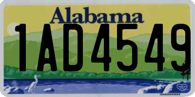AL license plate 1AD4549