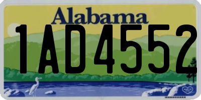 AL license plate 1AD4552