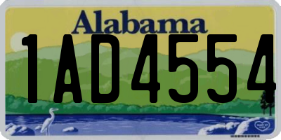AL license plate 1AD4554