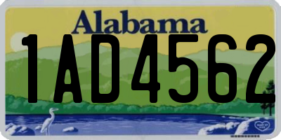 AL license plate 1AD4562
