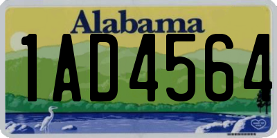 AL license plate 1AD4564