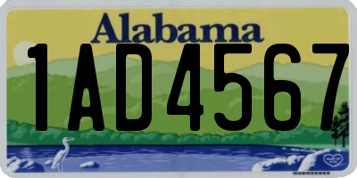 AL license plate 1AD4567