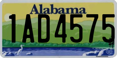 AL license plate 1AD4575