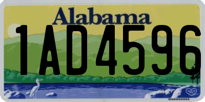 AL license plate 1AD4596