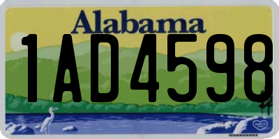 AL license plate 1AD4598