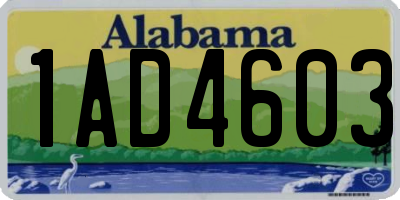 AL license plate 1AD4603