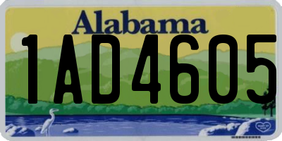 AL license plate 1AD4605