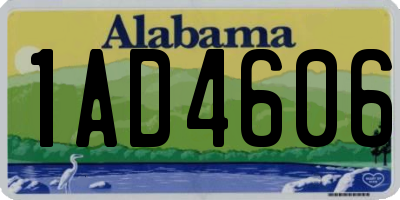AL license plate 1AD4606