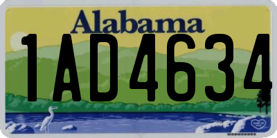 AL license plate 1AD4634