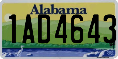 AL license plate 1AD4643