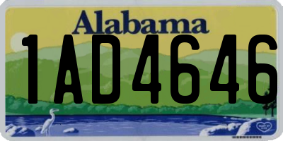 AL license plate 1AD4646