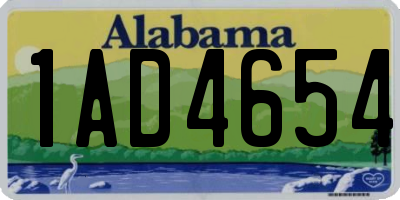 AL license plate 1AD4654
