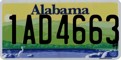 AL license plate 1AD4663