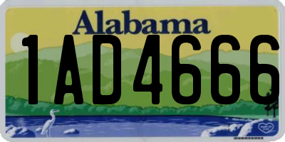 AL license plate 1AD4666