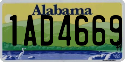 AL license plate 1AD4669
