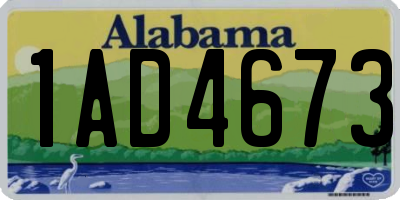 AL license plate 1AD4673