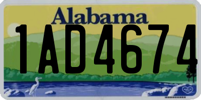 AL license plate 1AD4674