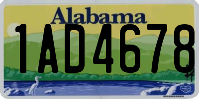 AL license plate 1AD4678