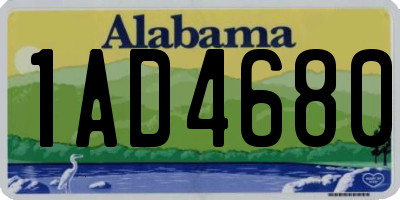 AL license plate 1AD4680