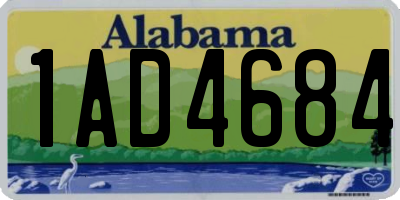 AL license plate 1AD4684