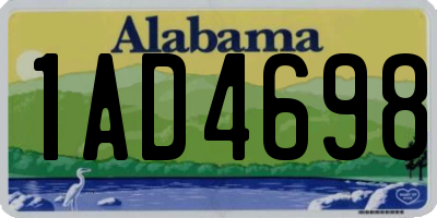AL license plate 1AD4698