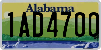 AL license plate 1AD4700