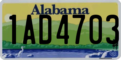 AL license plate 1AD4703