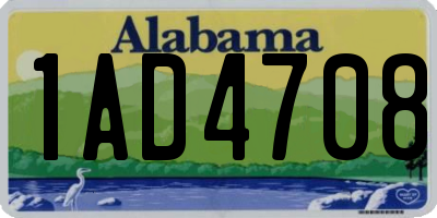 AL license plate 1AD4708
