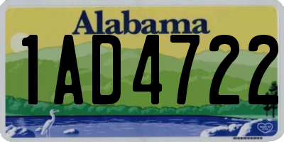 AL license plate 1AD4722