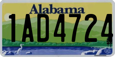 AL license plate 1AD4724