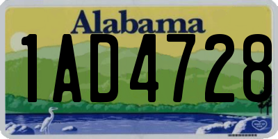 AL license plate 1AD4728