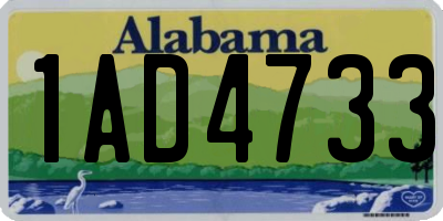 AL license plate 1AD4733